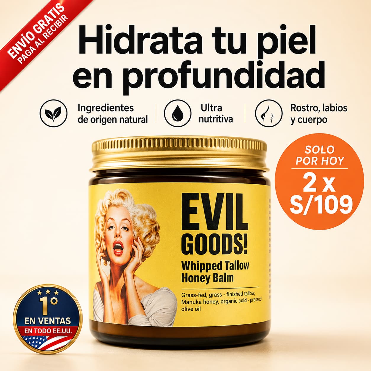 EVIL GOODS — Tallow & Honey Balm | Nutrición profunda para rostro, labios y cuerpo