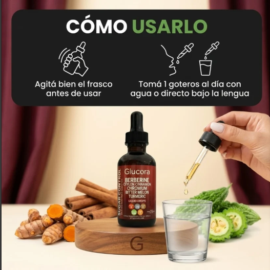 Glucora® Liquid Drops, Controla el Azúcar, mejora el metabolismo y tu energía diaria
