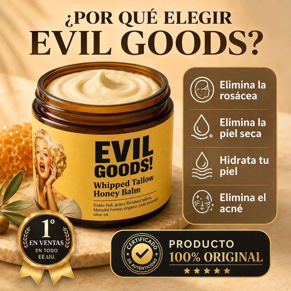 EVIL GOODS — Tallow & Honey Balm | Nutrición profunda para rostro, labios y cuerpo