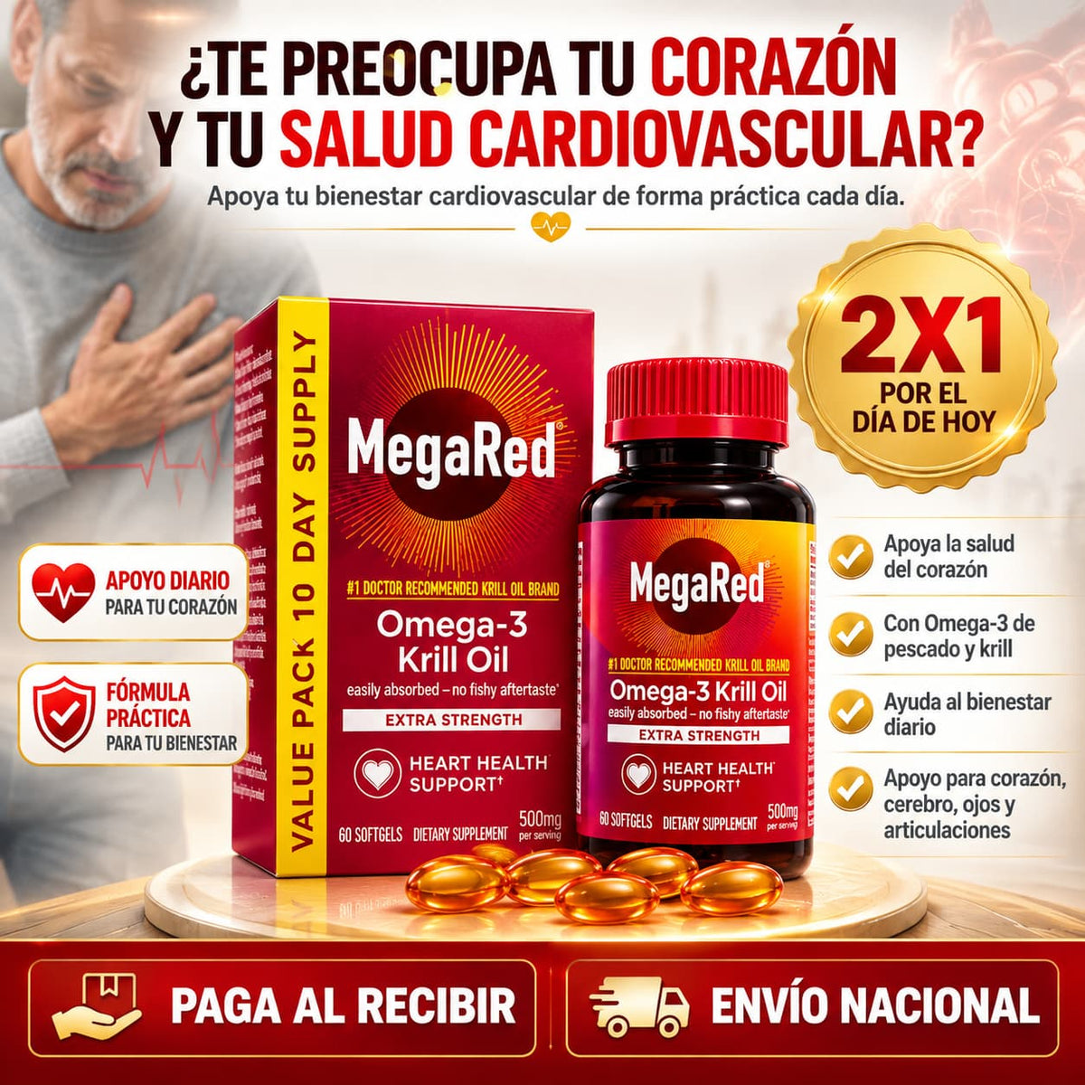 OMEGA VITAL KRILL PRO "Recupera tu energía, enfoque y vitalidad con Omega 3 de alta pureza"