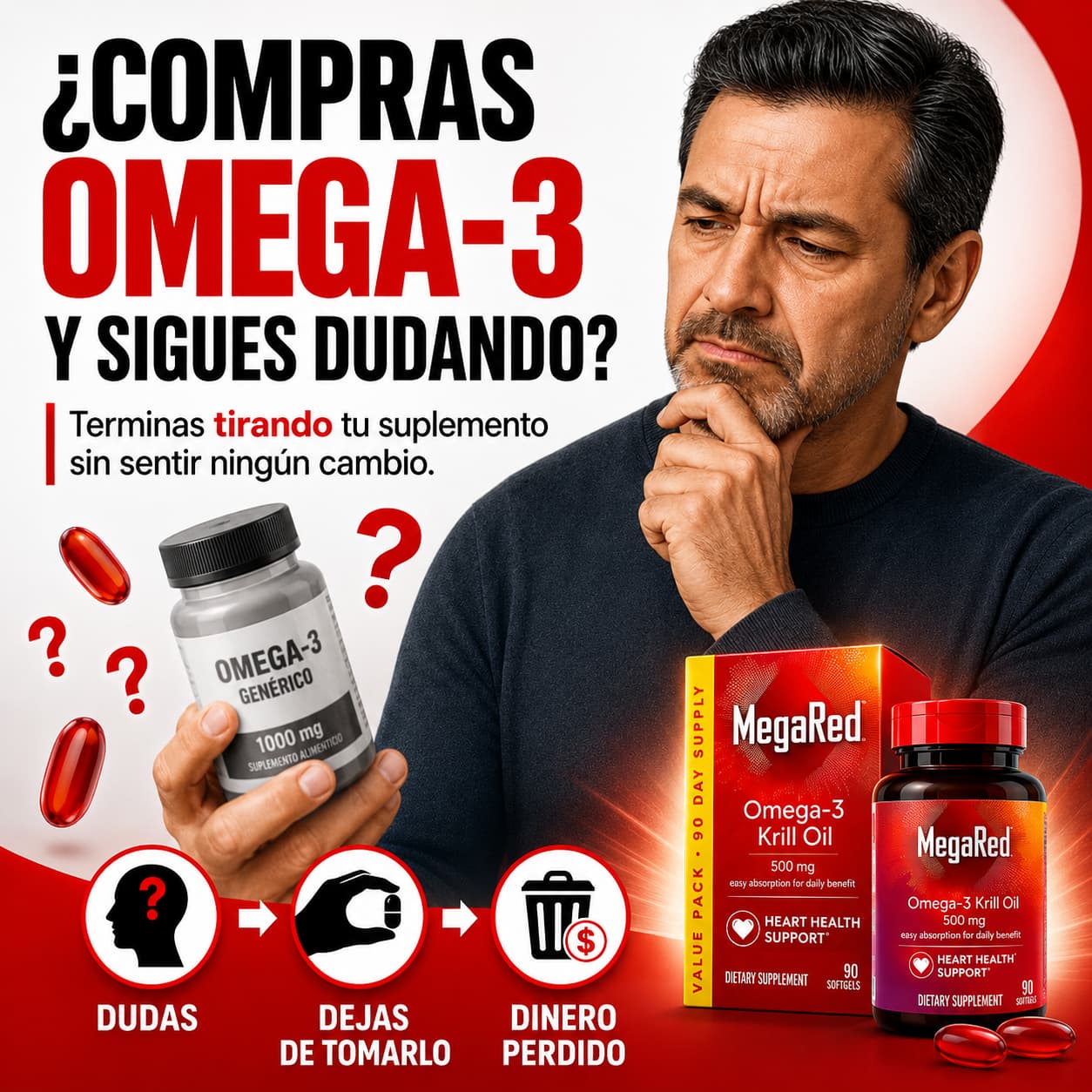 OMEGA VITAL KRILL PRO "Recupera tu energía, enfoque y vitalidad con Omega 3 de alta pureza"